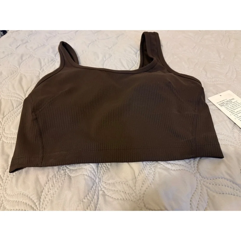NWT Lululemon Wunder Train Scoop Neck Rib Tank Espresso Brown Size 8